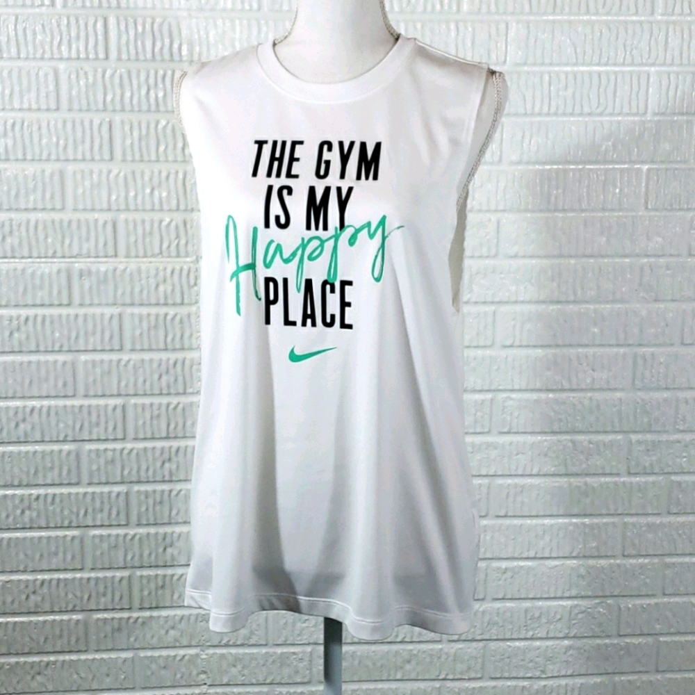 Nike Dri Fit Muscle Tee White - Picture 8 of 12